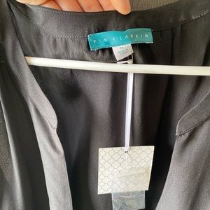 NWT Pim + Larkin women’s sleeveless black button down top size medium